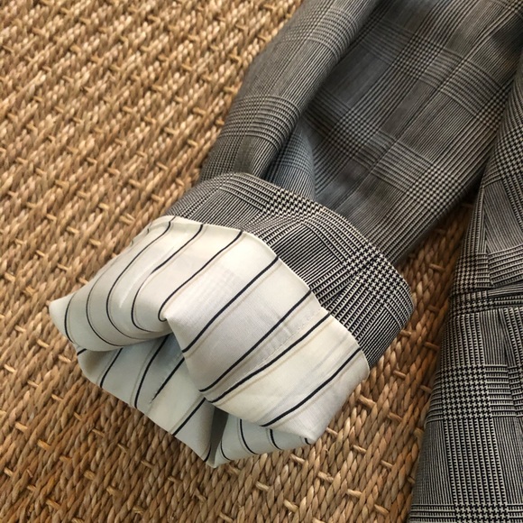 Wool Gabardine Glen Plaid Double Breasted Blazer - Picture 8 of 11